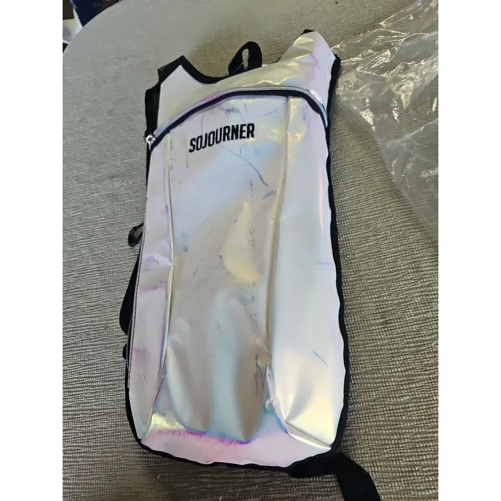 Sojourner Hydration Backpack Holographic Silver Reflective 2L Bladder Run Hiking